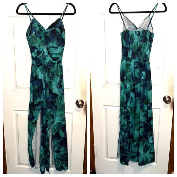 SHEIN Floral Front Twisted Knot High Slit Maxi Dress - Picture 2 of 6